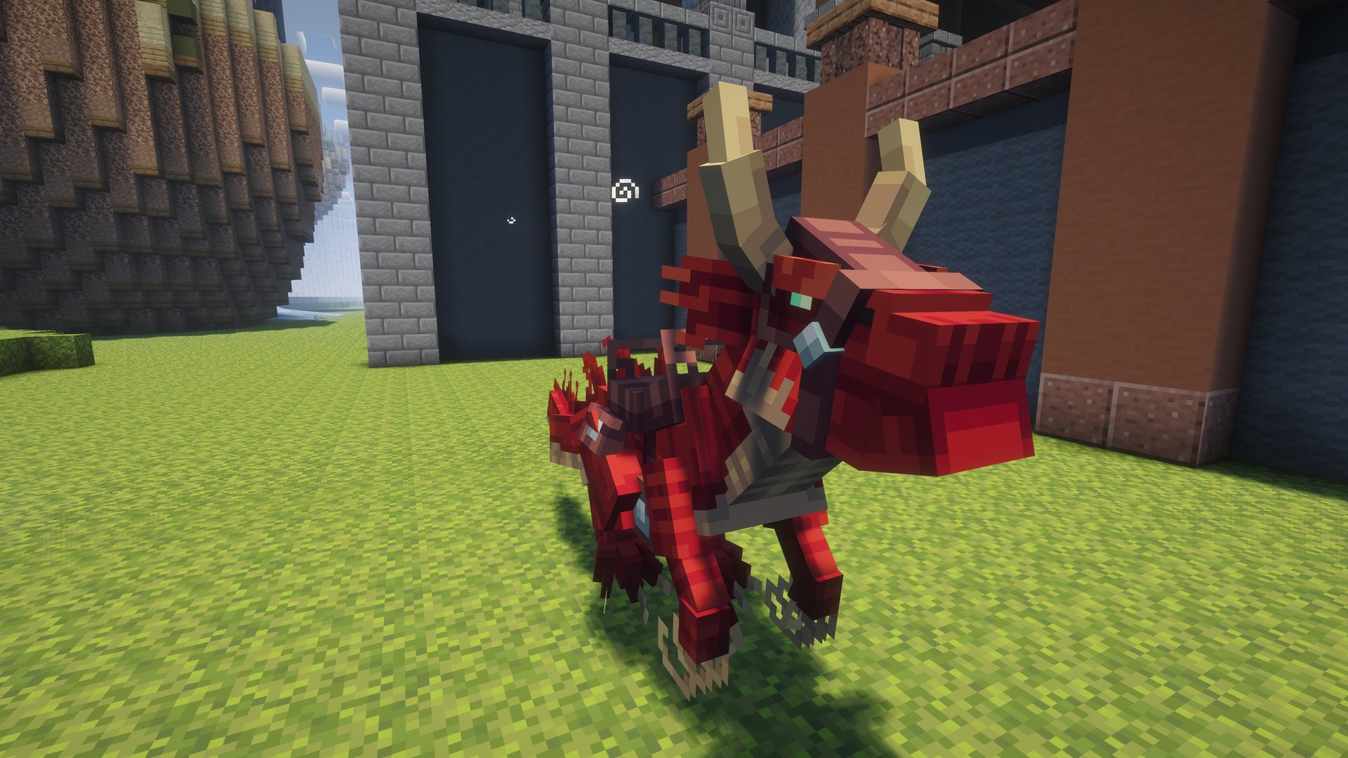 Roter Raptor als Reittier auf BlockariaPrime